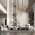 Modern Duplex Living Room Interior Design With High Ceiling Sofa And Chandelier