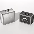 Public Facility Metal Voting Boxes In Silver And Black With Handle Design 3d model