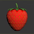 Fresh Red Strawberry With Green Leaves And Yellow Seeds On Black Background