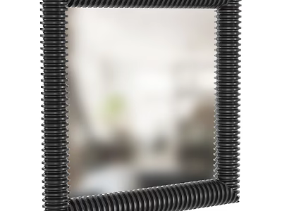 Decorative Stylish Black Mirror With Woven Texture Frame For Home Decor 3d model
