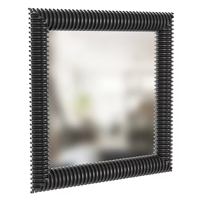 Decorative Stylish Black Mirror With Woven Texture Frame For Home Decor 3d model