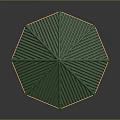 Hexagonal Gazebo With Green Roof Arched Porches Wooden Railings And Sturdy Base
