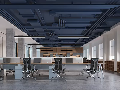 Modern public office area Open office area 3d model
