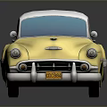 Yellow Classic Car With White Roof And Vintage Design Features