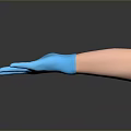 Blue Latex Protective Gloves For Daily Use Worn On Mannequin Hands 3d model