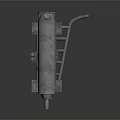 Engine Exhaust Manifold Silver Metal Structure with Multiple Pipes and Industrial Design