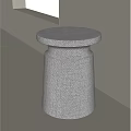 Gray Woven Stool Design With Round Top And Cylindrical Structure 3d model
