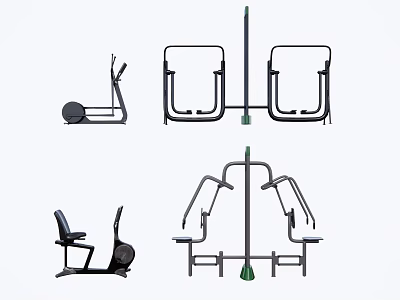 Essential Sports Equipment Featuring Treadmill Fitness Chair Parallel Bars And Training Frame 3d model