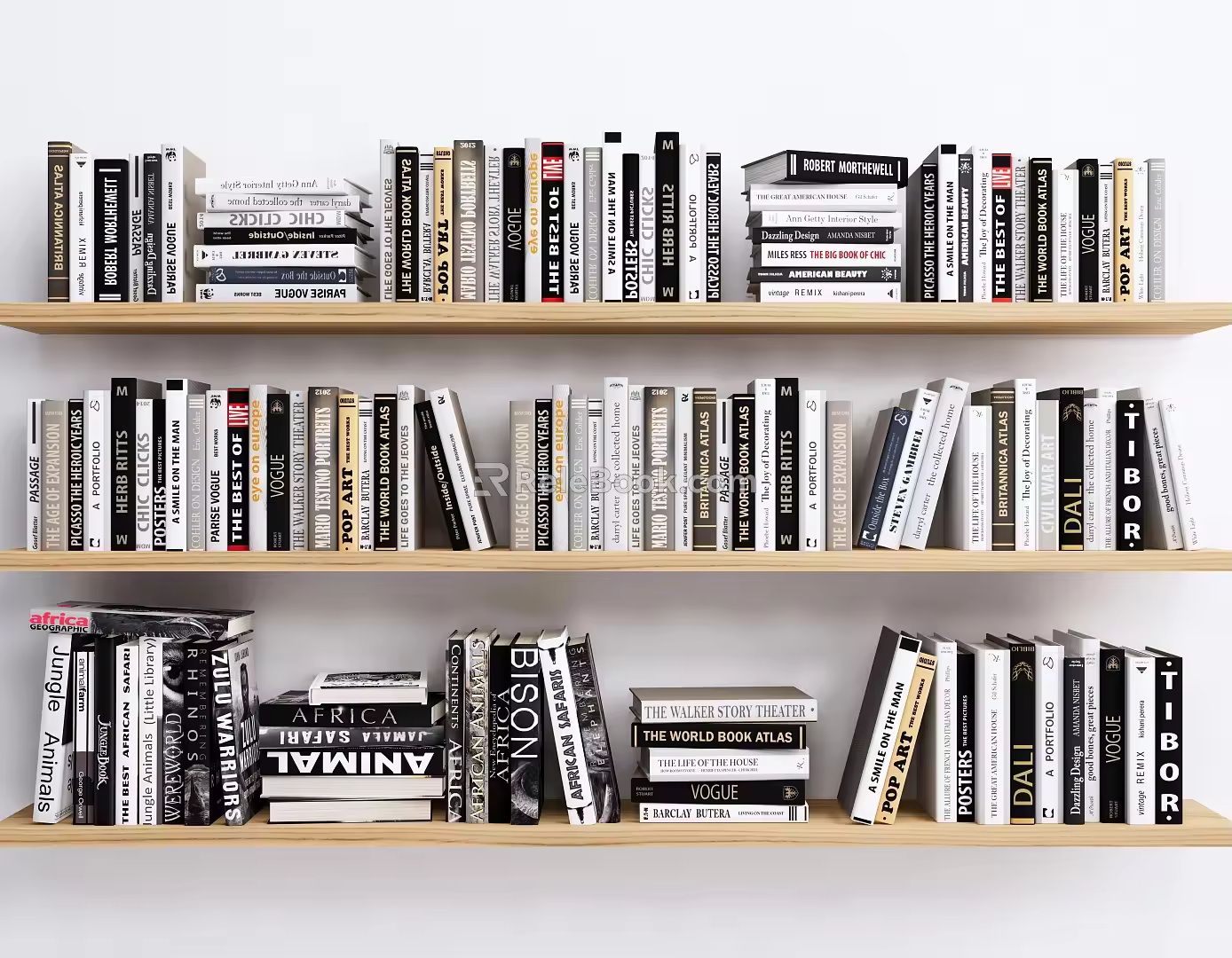 Modern Wall Shelf Book Combination Extracurricular Book Ornaments 3d model