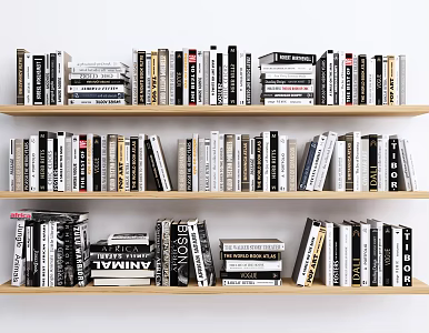 Modern Wall Shelf Book Combination Extracurricular Book Ornaments 3d model
