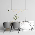 Modern Dining Table and Chair Combination Simple Dining Table and Chair Combination 3d model