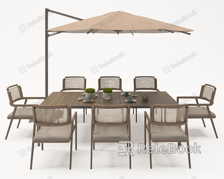 Modern Outdoor Table and Chair Outdoor Leisure Table and Chair Sunshade Umbrella Outdoor Table and Chair Leisure Seat model