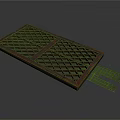 Brown Metal Grille Panel With Grid Design And Extended Strips