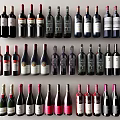 Various Wine Bottles Of Different Types Arranged Neatly On Display Shelf