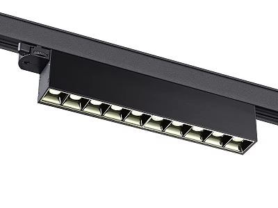 Modern Black Track Mounted Downlight Spotlight With Multiple LED Bulbs For Interior Lighting 3d model