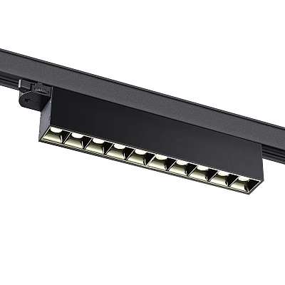 Modern Black Track Mounted Downlight Spotlight With Multiple LED Bulbs For Interior Lighting 3d model