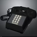 Vintage Black Electronic Telephone With Classic Keypad Panel And Retro Design