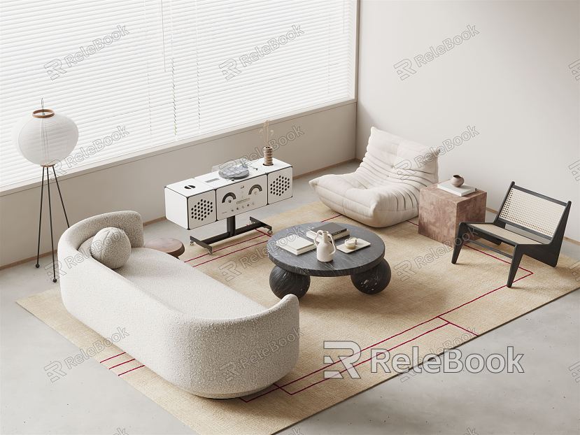 Modern sofa coffee table combination model