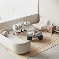 Modern sofa coffee table combination 3d model
