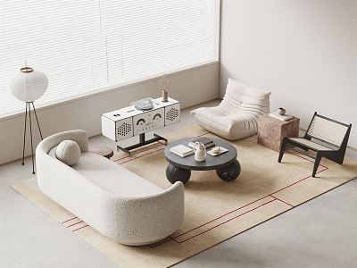 Modern sofa coffee table combination 3d model