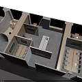 Public Office Space Open Layout With Multiple Workstations Meeting Areas And Central Functional Zone