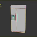 Sleek Stainless Steel Double Door Refrigerator Freezer With Water Dispenser And Modern Design