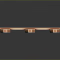Realistic Brown Wooden Fence With Wood Grain Design And Picket Posts