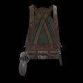 Gray Canvas Backpack With Leather Straps And Vintage Design For Outdoor Use