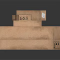Stacked Cardboard Boxes In Different Sizes With Labels On Dark Background