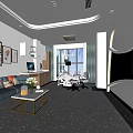 Modern Hospital Outpatient Clinic Interior With Comfortable Sofa Medical Equipment And Decorative Paintings