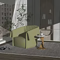 Modern single sofa 3d model