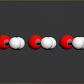 Molecular Structure Model With Red And White Spheres And Gray Bonds