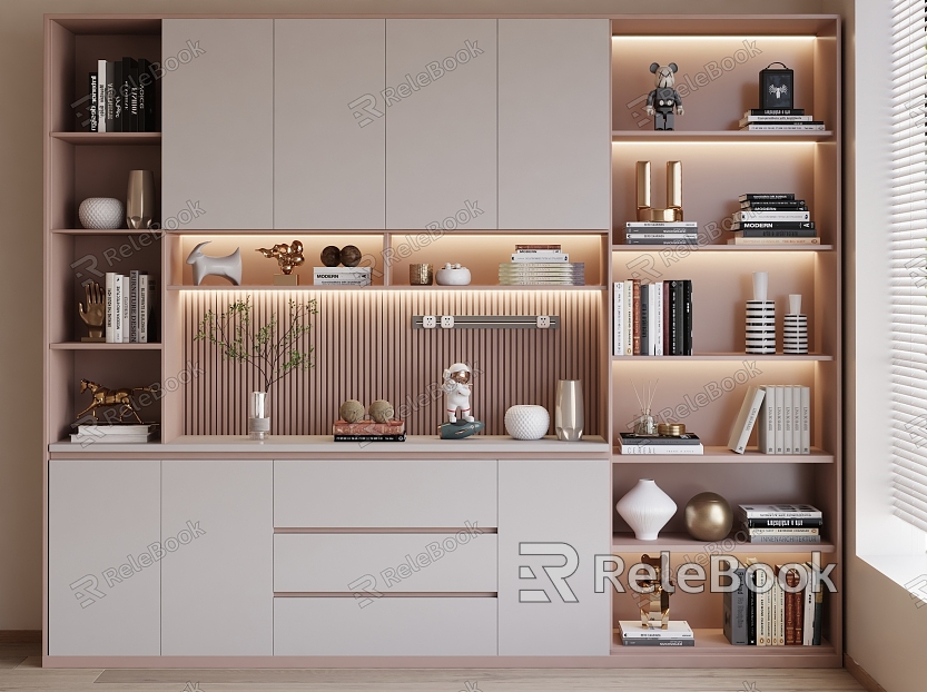 Modern Decorative Cabinet Bookcase Bookshelf Sideboard model