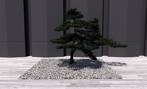 New Chinese style pine stone 3d model