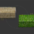 Traditional Rustic Bamboo Stilted Huts With Thatched And Green Leaf Roofs