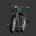 Vintage Teal Motorcycle With Red Seat Chrome Details And Stylish Wheels