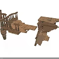 Ancient Historical Architecture Ruins With Broken Steps Railings And Damaged Walls