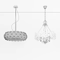 Modern chandelier fashion simple metal floor lamp combination 3d model