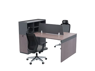 Two-person office seat-to-seat office chair with headrest 3d model