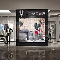 Sportswear Display In Modern Clothing Store With Mannequins Shelves And Bright Lighting