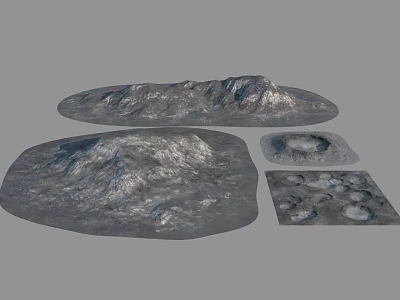 Garden Landscape Design With Gray Textured Rock Formations In Different Shapes 3d model