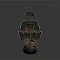 European-style sailing ship ancient ship pirate ship ancient warship large ancient ship 3d model