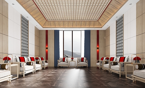 New Chinese Reception Room 3d model