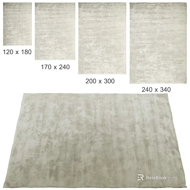 Modern Square Rug With Various Size Options For Home Living Areas 3d model 