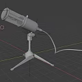 High Performance Headphones Featuring Microphone On Tripod Stand For Studio Use 3d model