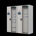 Double White Glass Door Server Cabinet With Internal Shelves And Control Panel