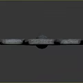 Metal Pronged Trident With Wooden Handle On Gray Gradient Background