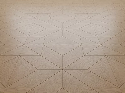 Light Toned Wooden Floor With Intricate Geometric Pattern And Natural Wood Texture 3d model