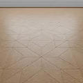 Light Toned Wooden Floor With Intricate Geometric Pattern And Natural Wood Texture