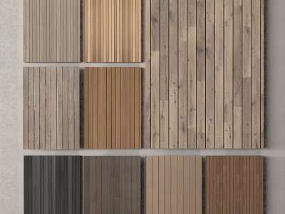 Various Natural Wooden Panel Textures With Different Colors And Grain Designs 3d model